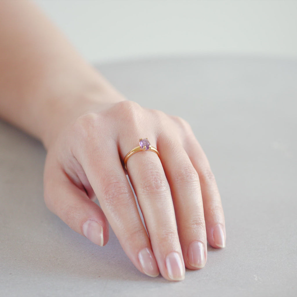 Virton - 18K Gold Vermeil Purple Amethyst Ring - Zafeer