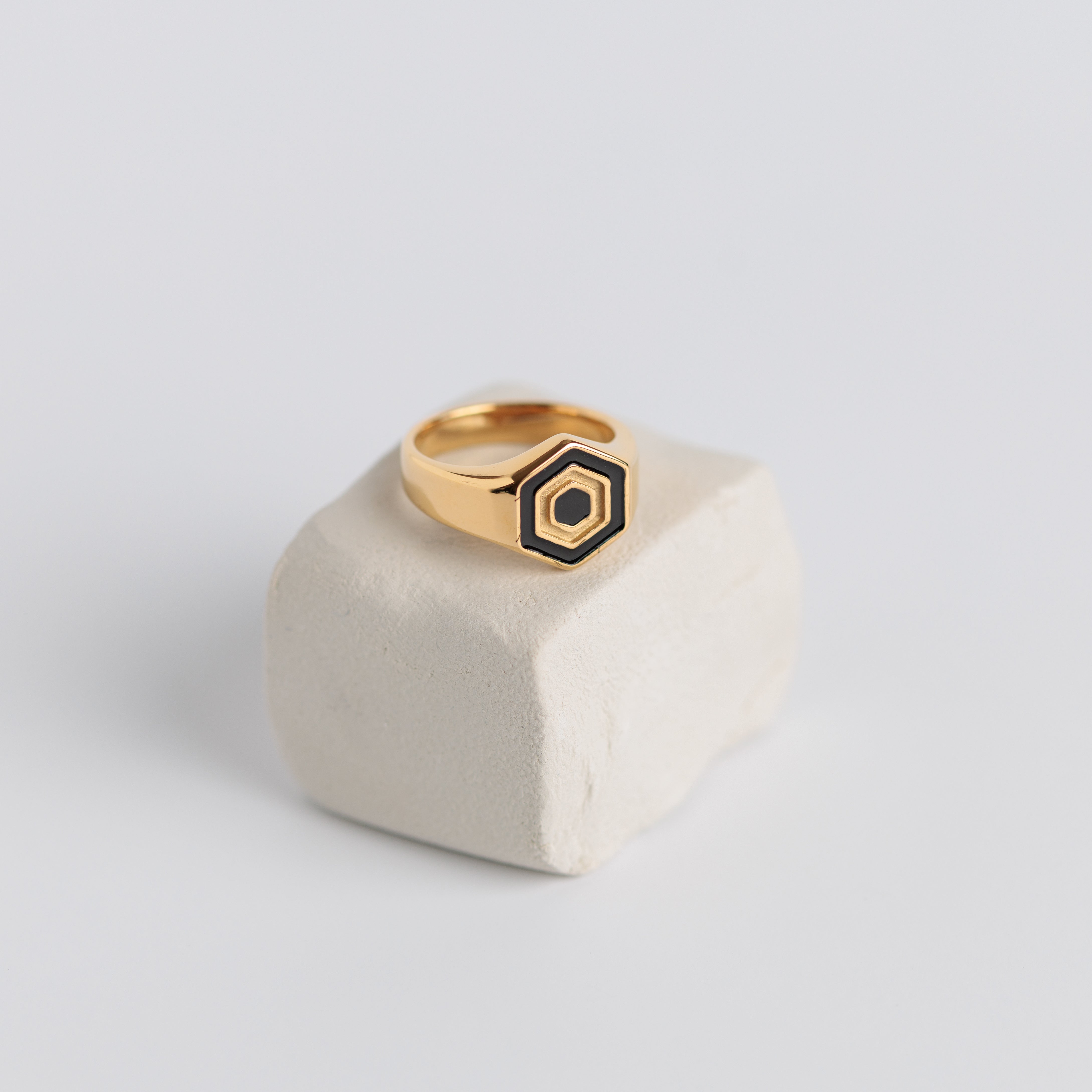 Geo Eye - Stainless Steel 18K gold plated ring - Zafeer