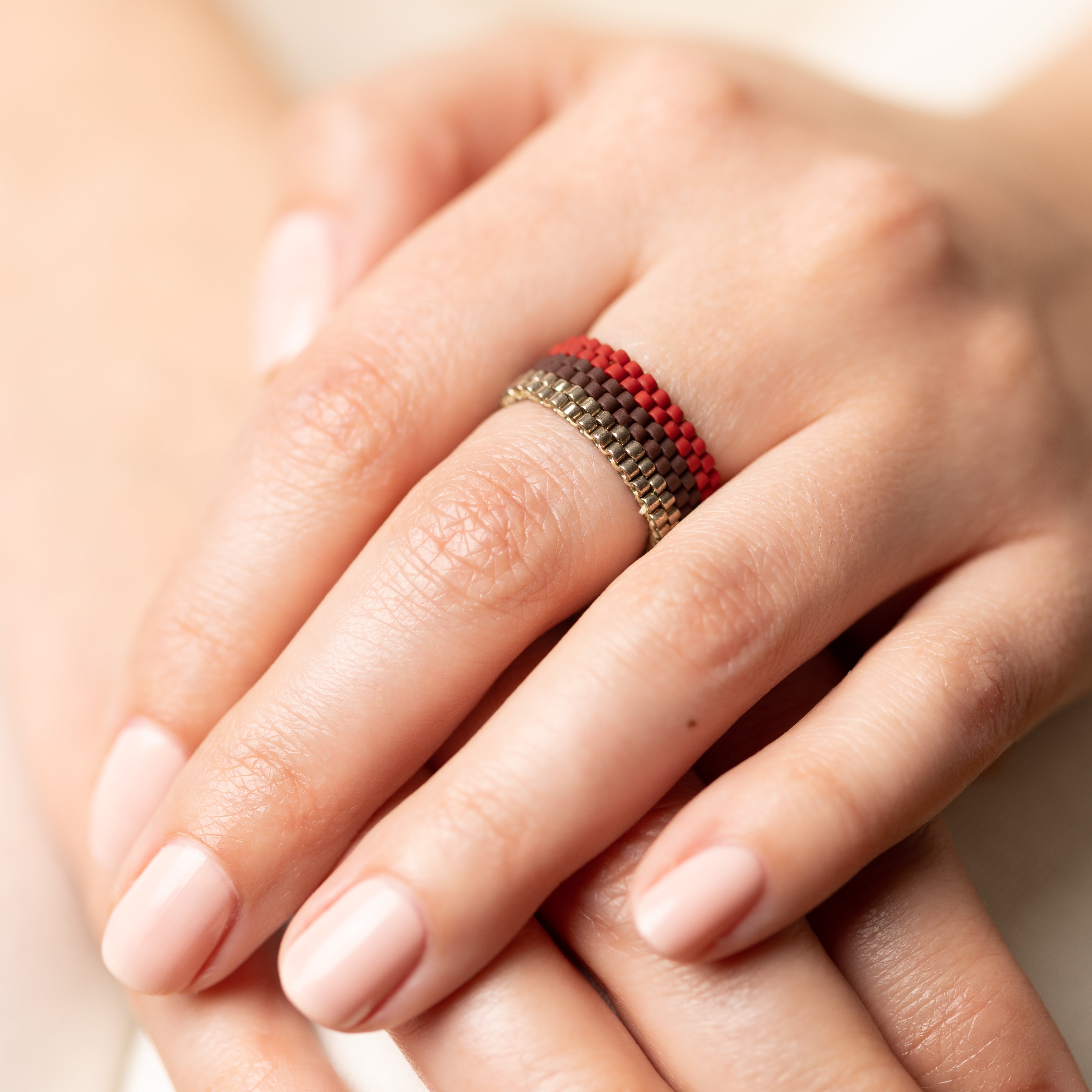 Golden Heart - High-End beaded ring - Zafeer