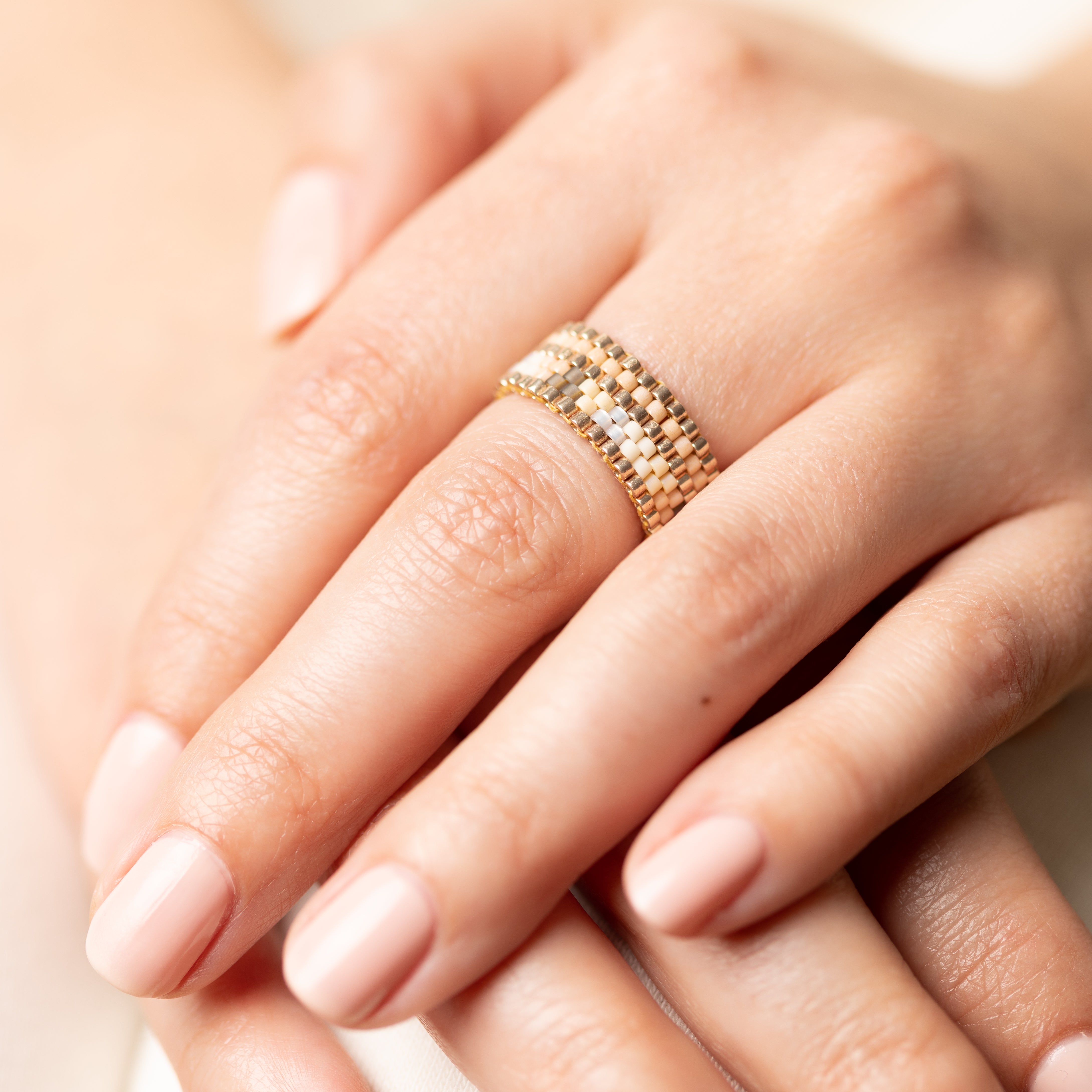 Blush - High-End beaded ring - Zafeer