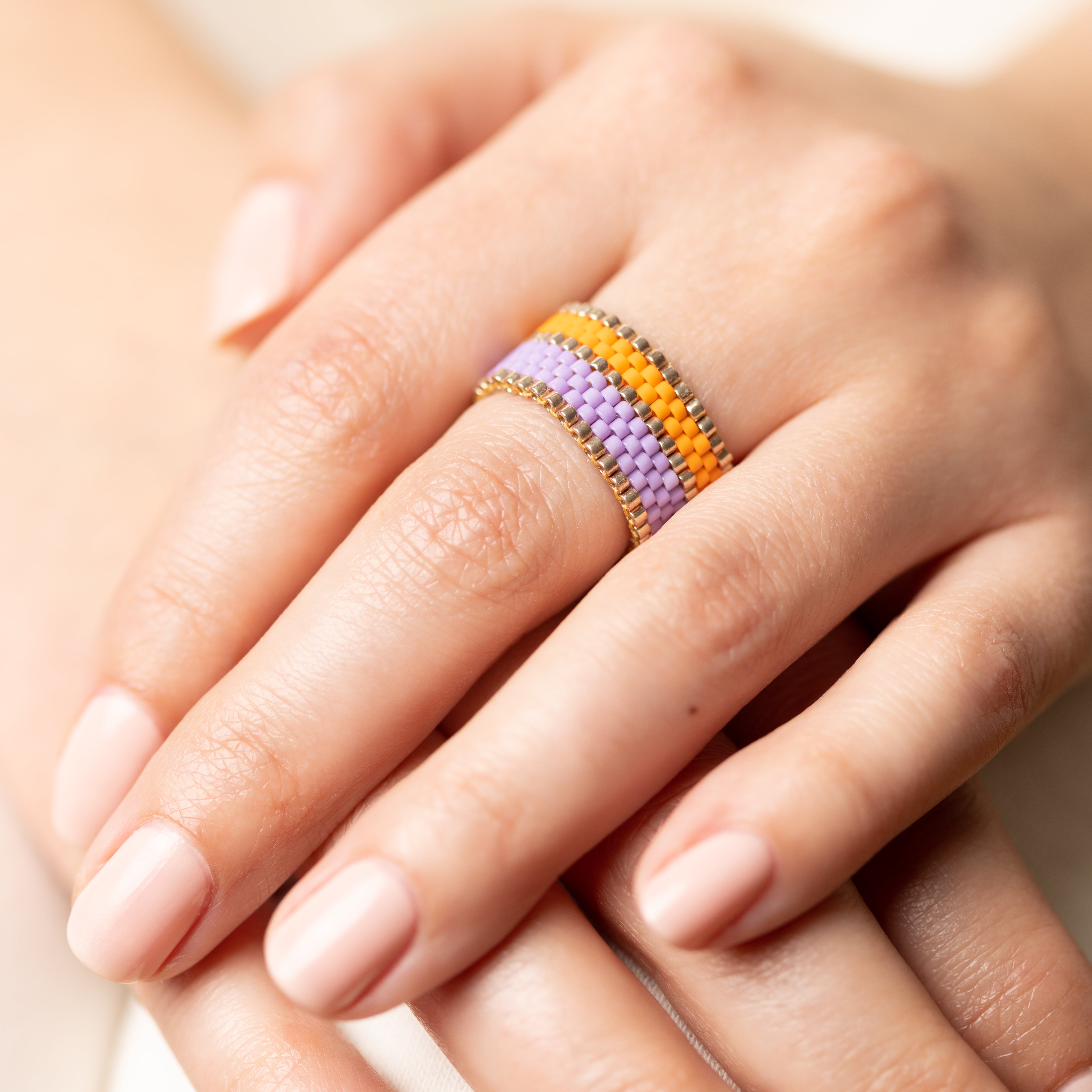 Purple Sunset - High-End beaded ring - Zafeer