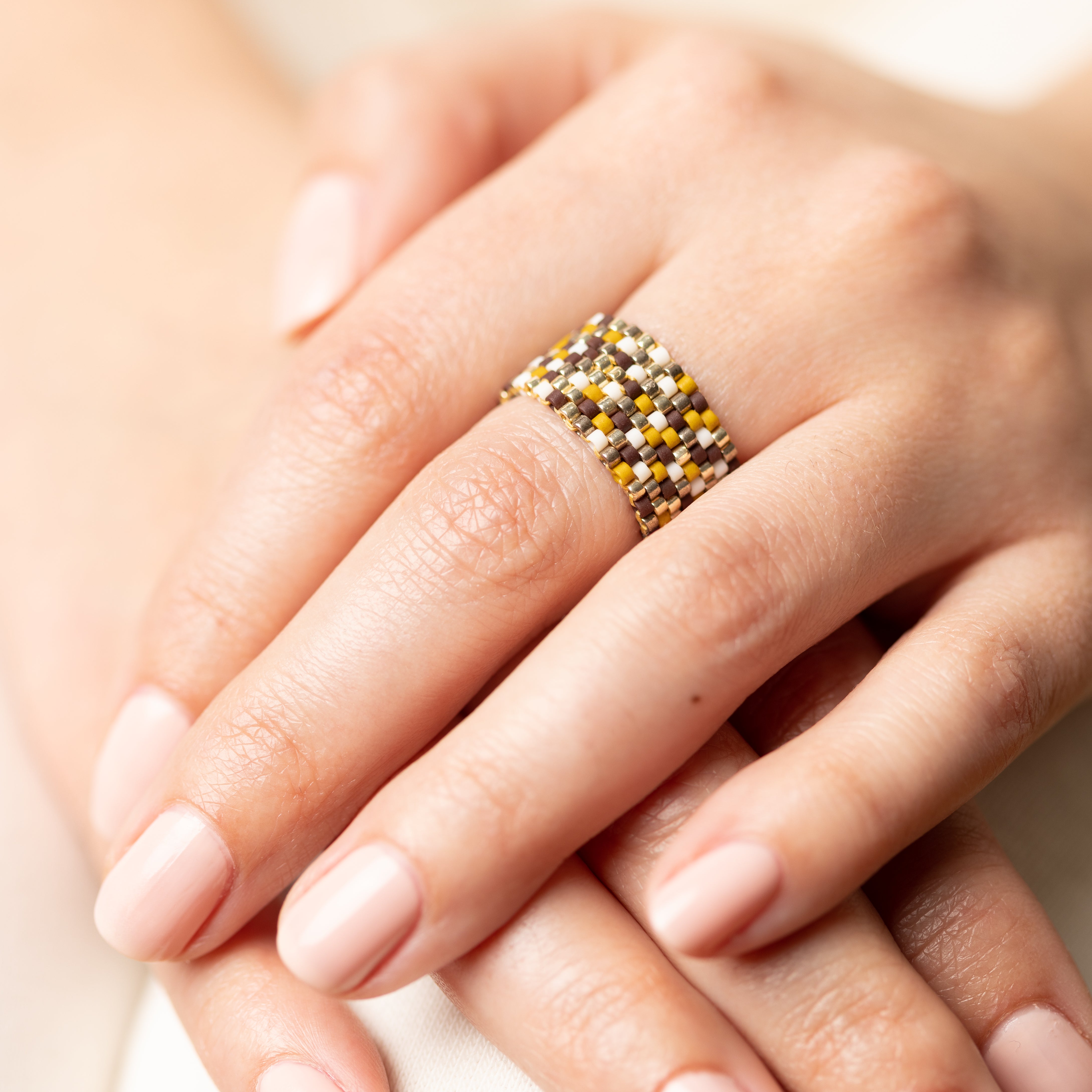 Cappuccino - High-End beaded ring - Zafeer