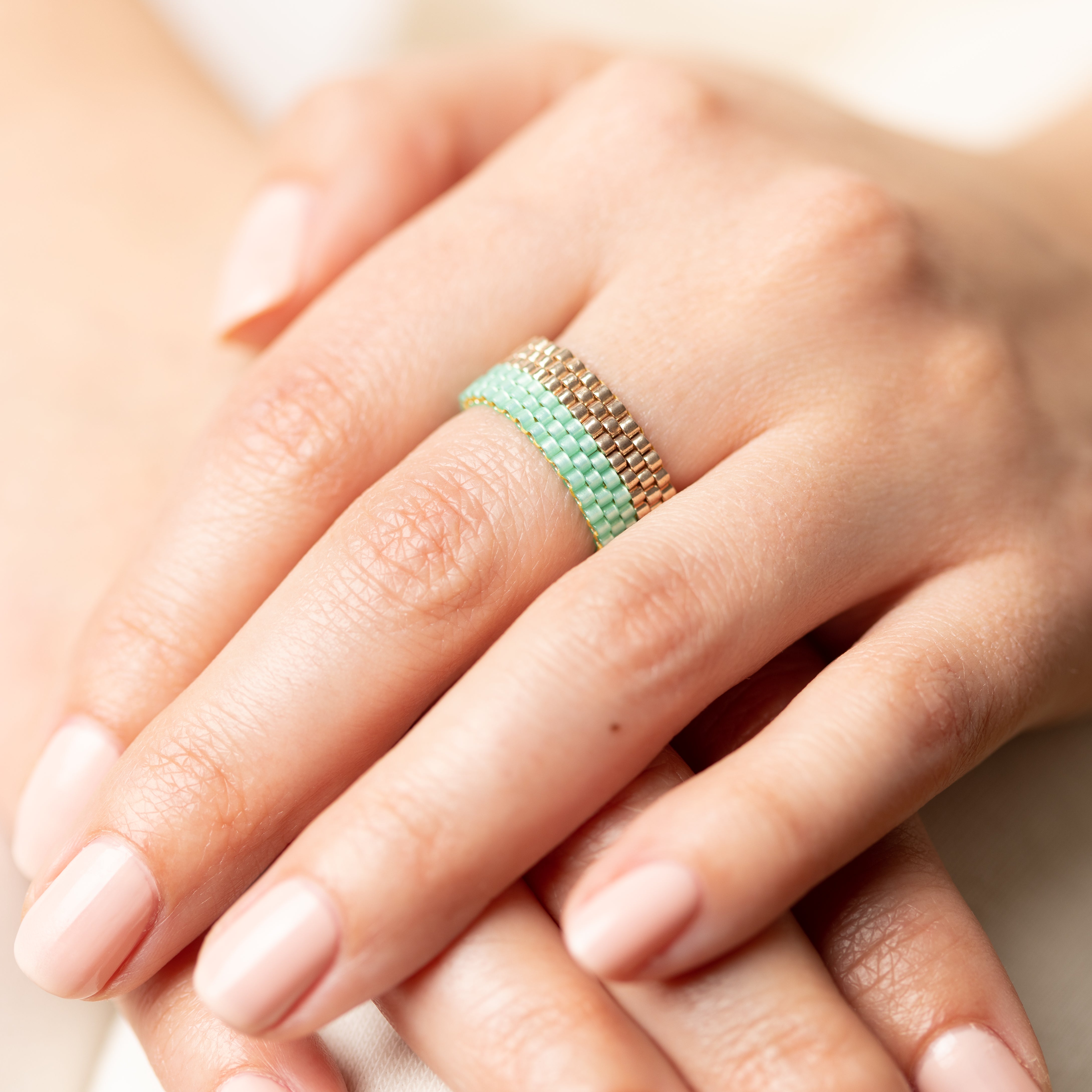 Mint - High-End beaded ring - Zafeer