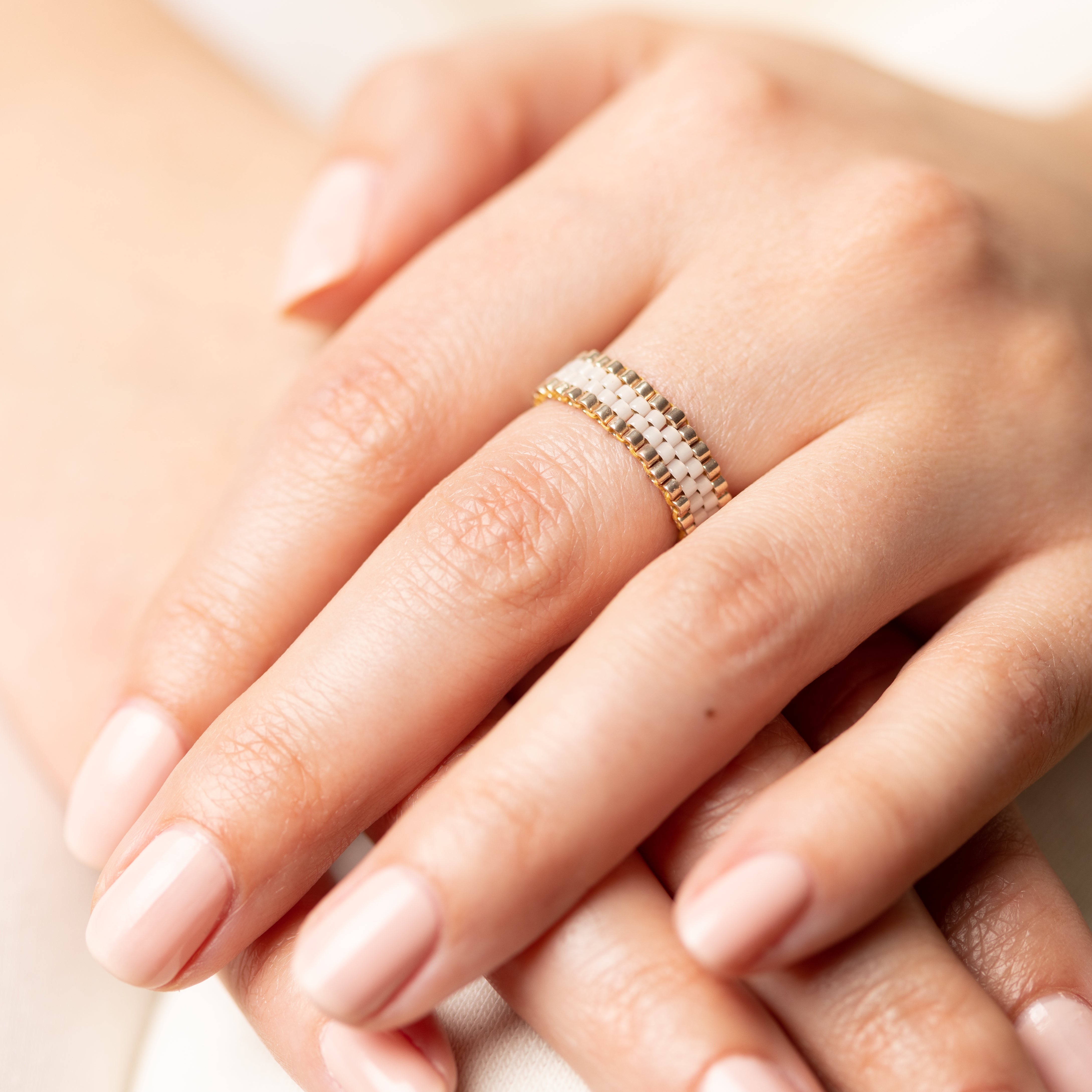 Ivory - High-End beaded ring - Zafeer