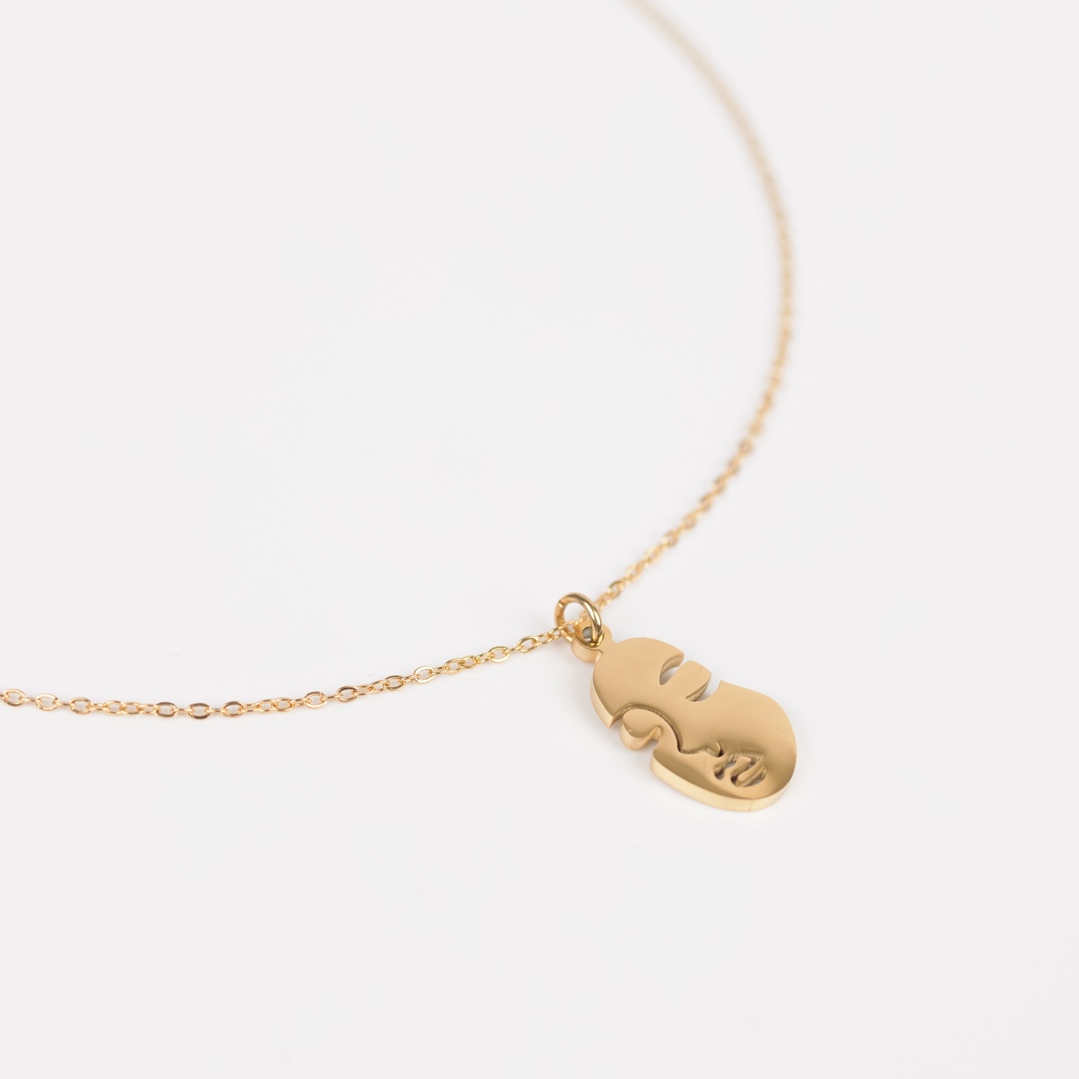 Full Face abstract Necklace - Stainless Steel 18K gold plated - Zafeer
