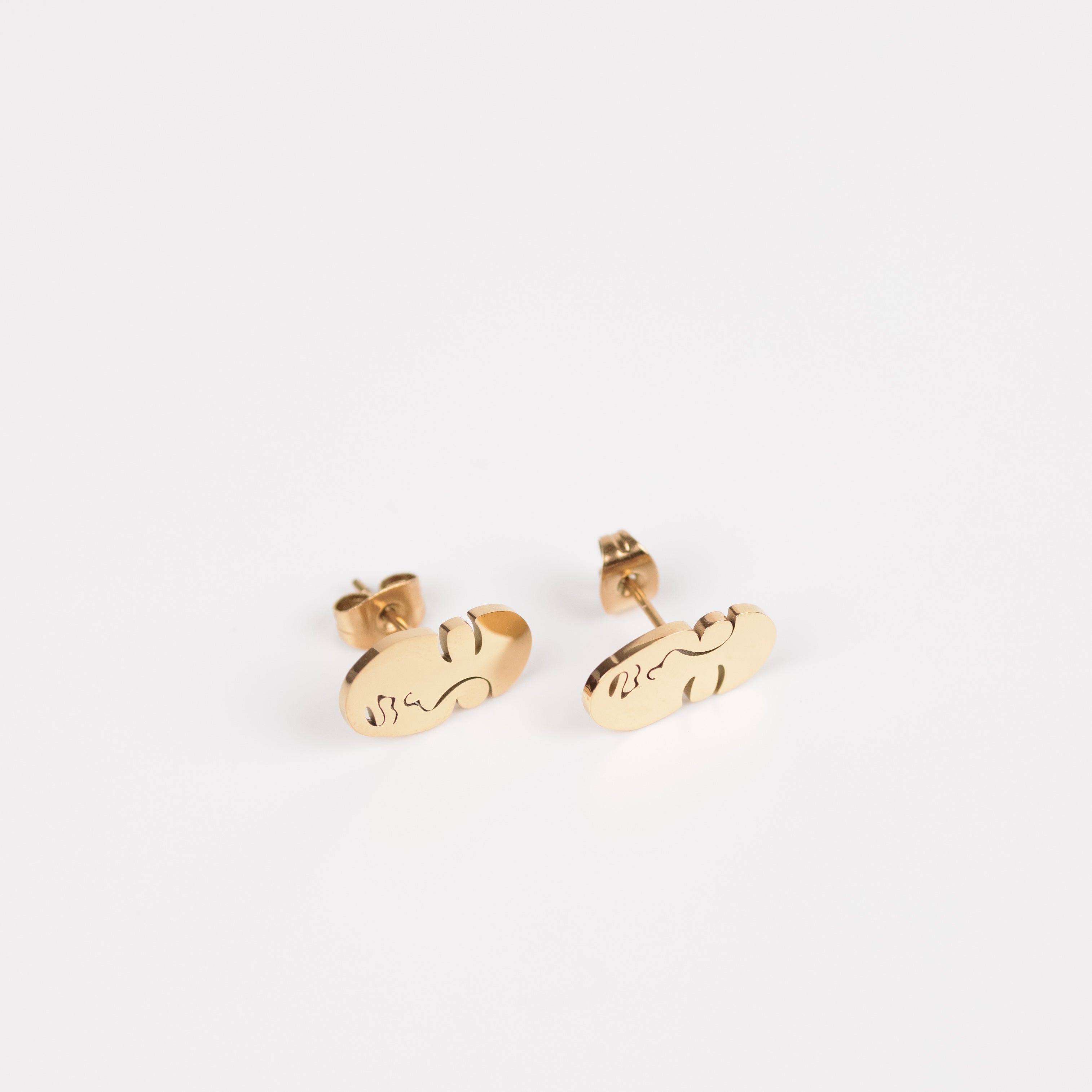 Full Face abstract Earrings - Stainless Steel 18K gold plated - Zafeer