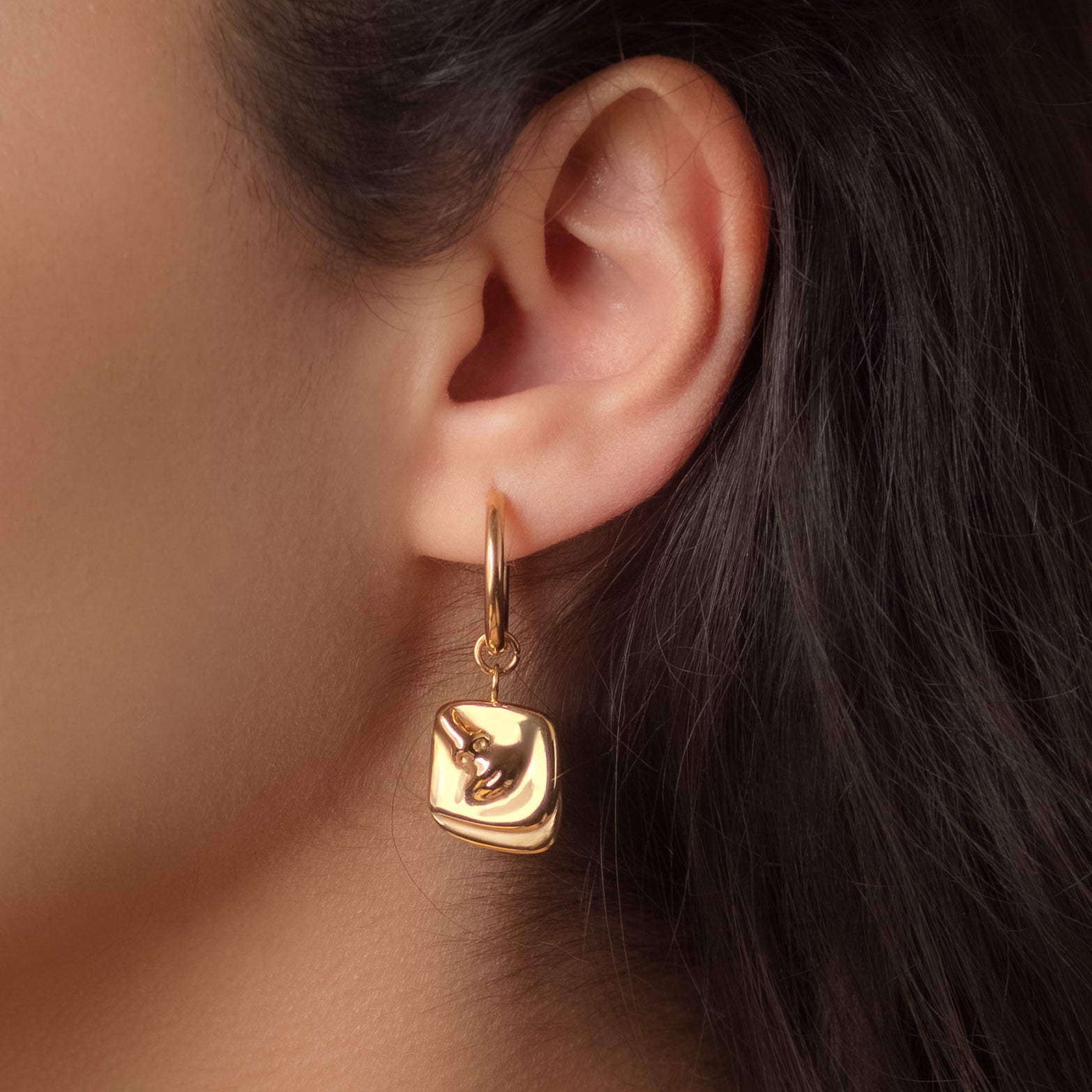 Half face Abstract Earrings - Stainless Steel 18K gold plated - Zafeer