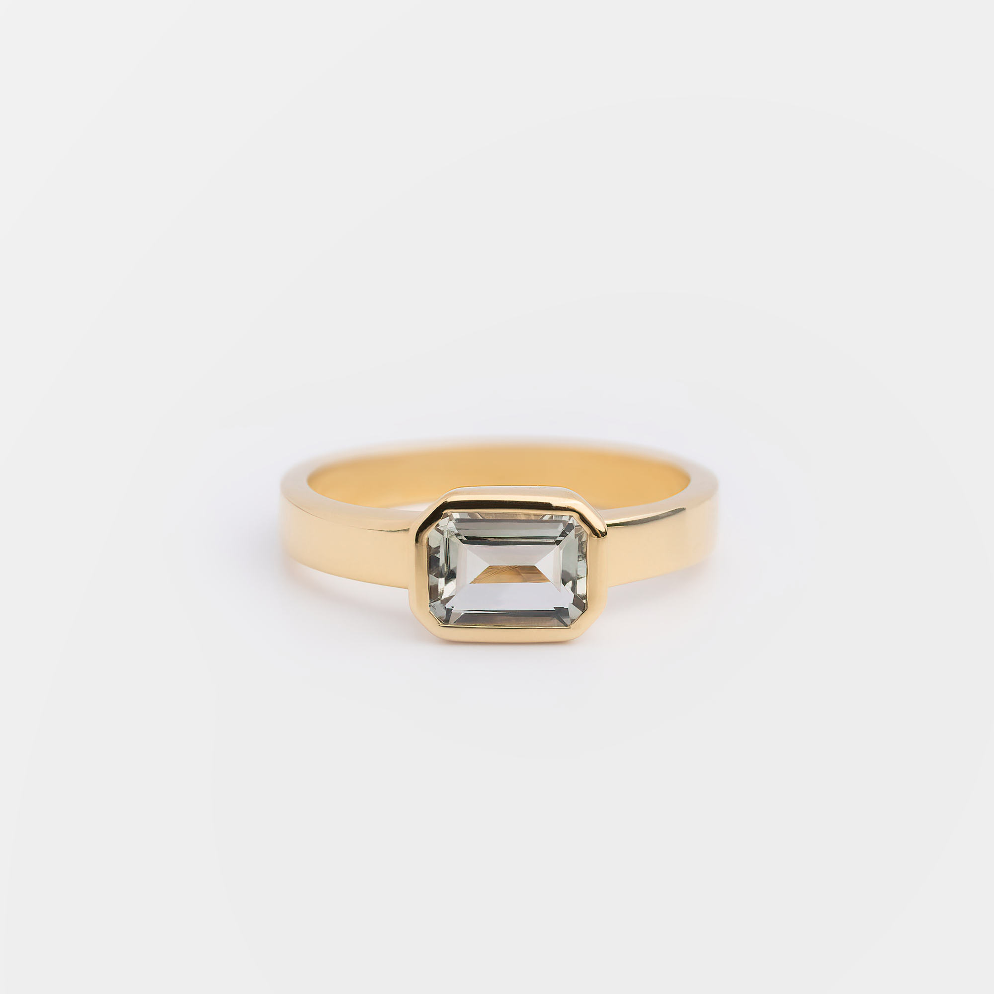 Ermont - 18K Gold Vermeil Green Amethyst Emerald Cut Ring - Zafeer