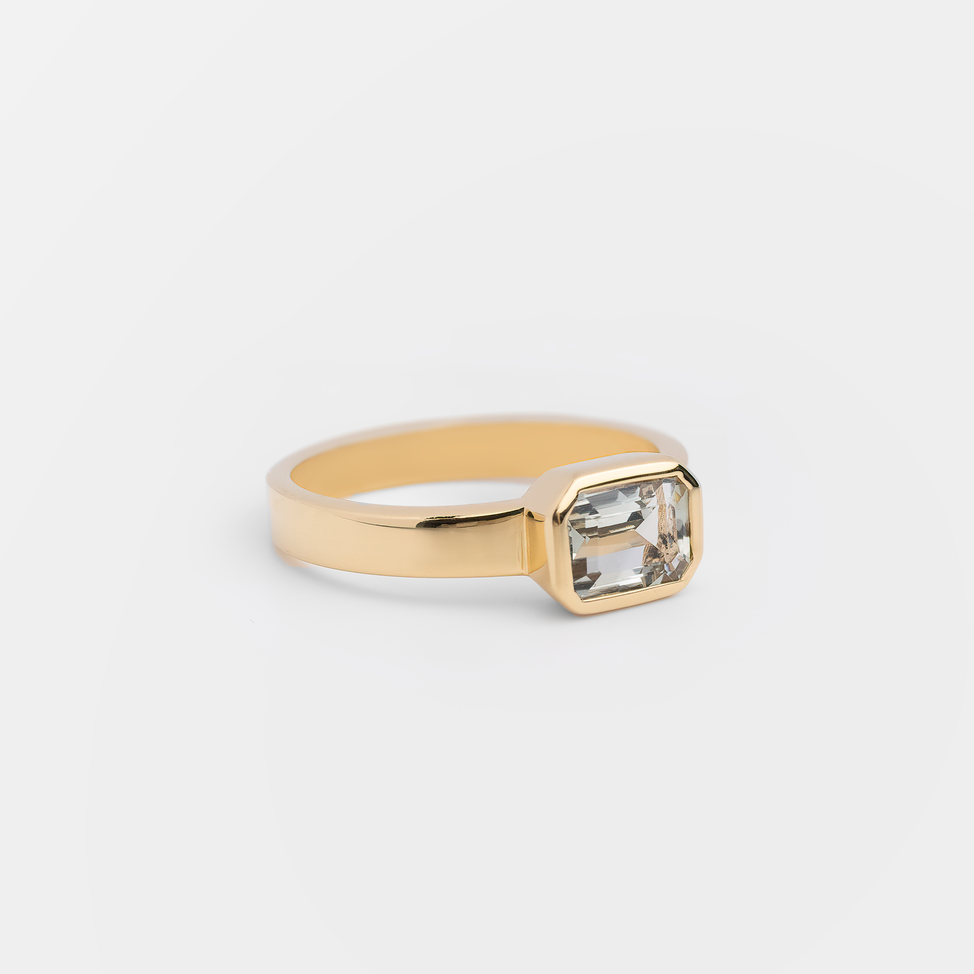 Ermont - 18K Gold Vermeil Green Amethyst Emerald Cut Ring - Zafeer