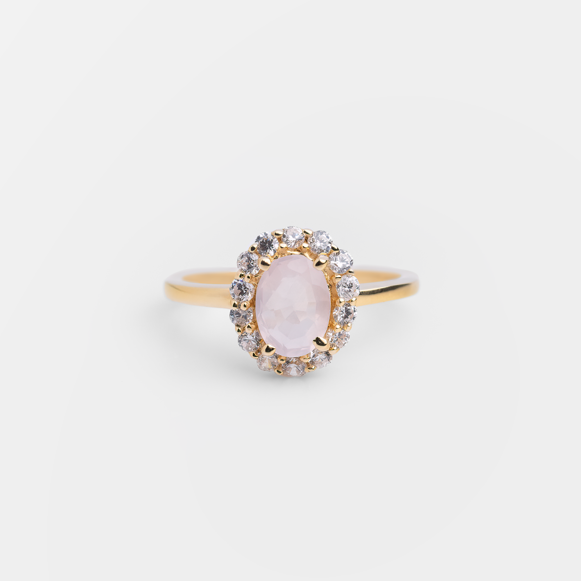 Nancy - 18K Gold Vermeil Rose Quartz Ring - Zafeer