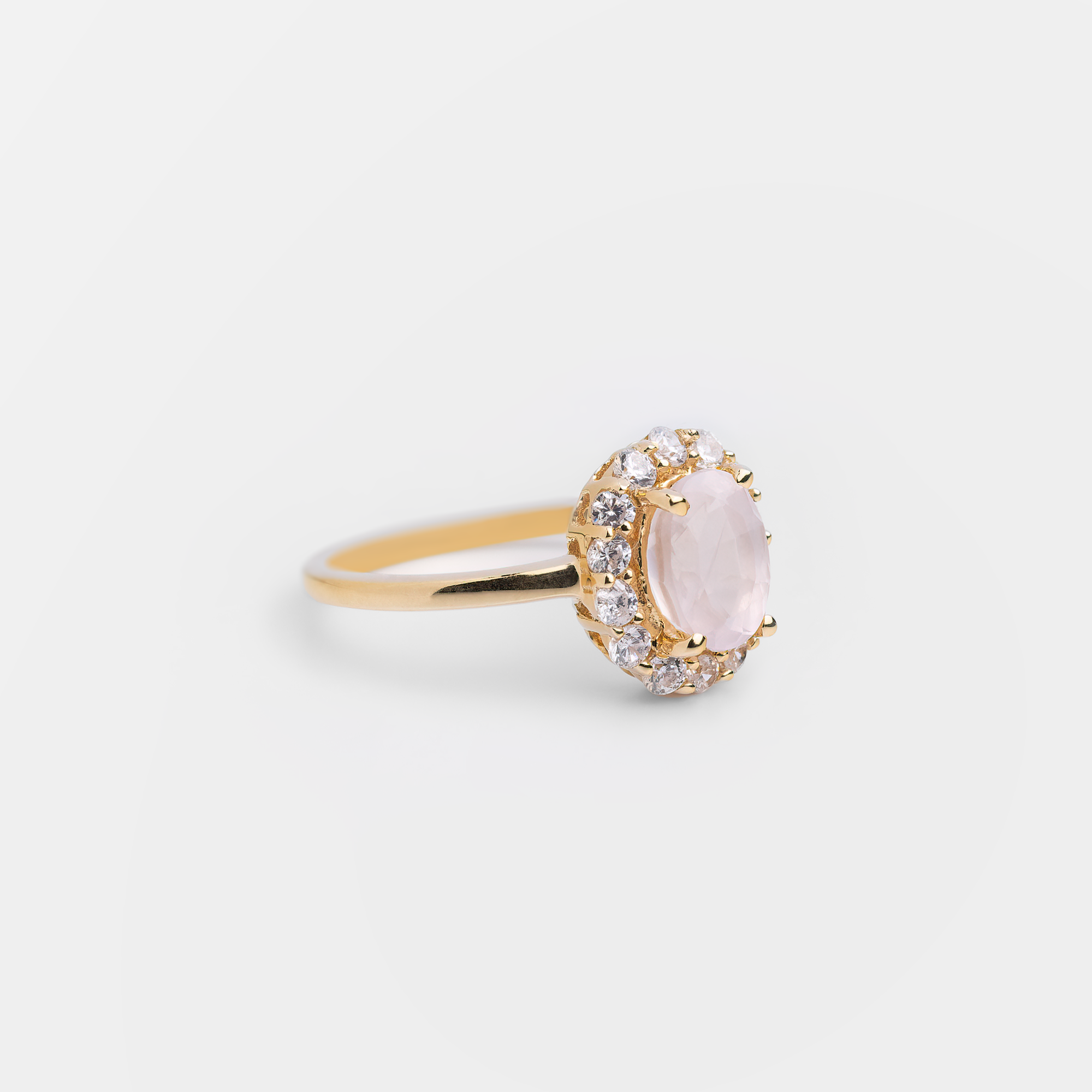Nancy - 18K Gold Vermeil Rose Quartz Ring - Zafeer