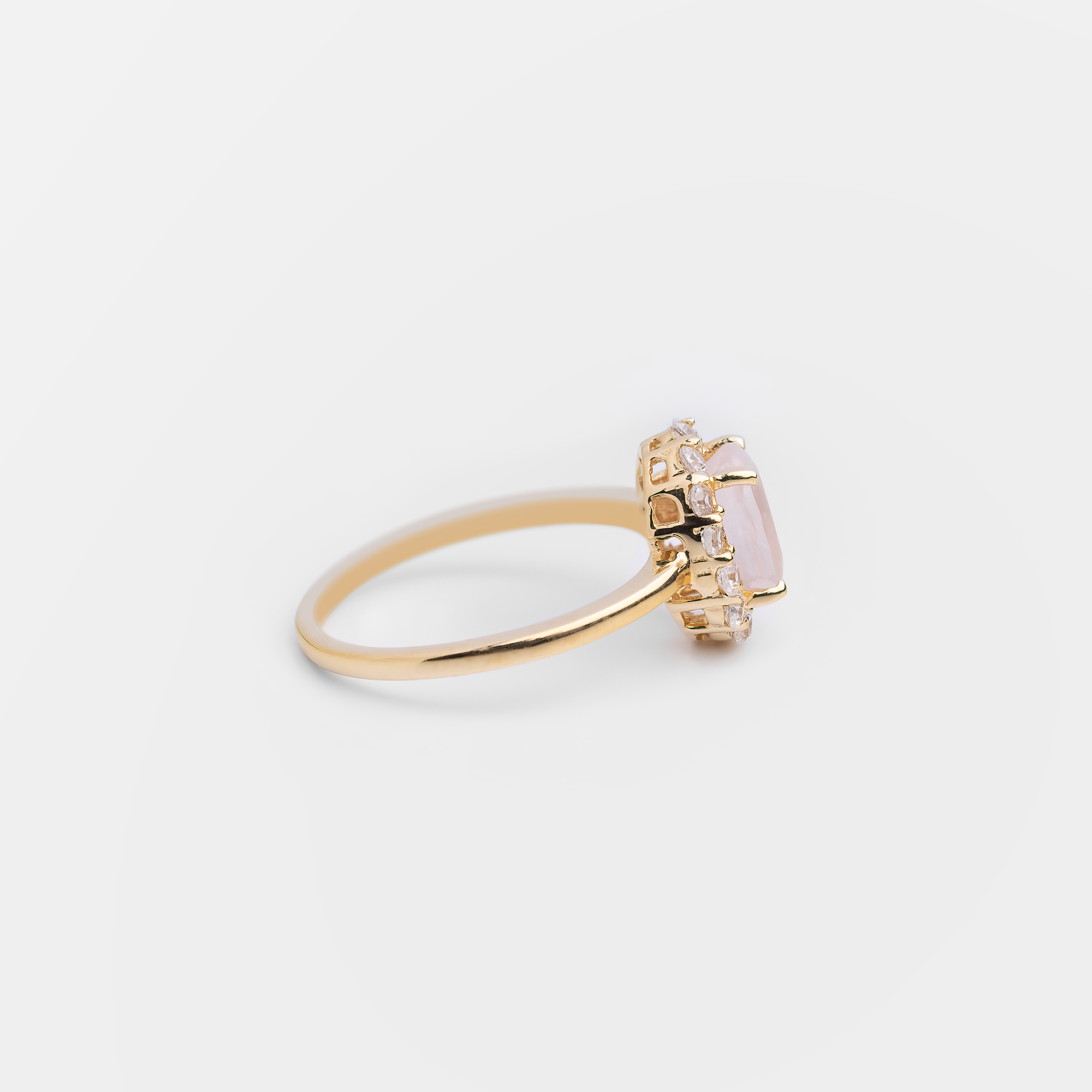 Nancy - 18K Gold Vermeil Rose Quartz Ring - Zafeer