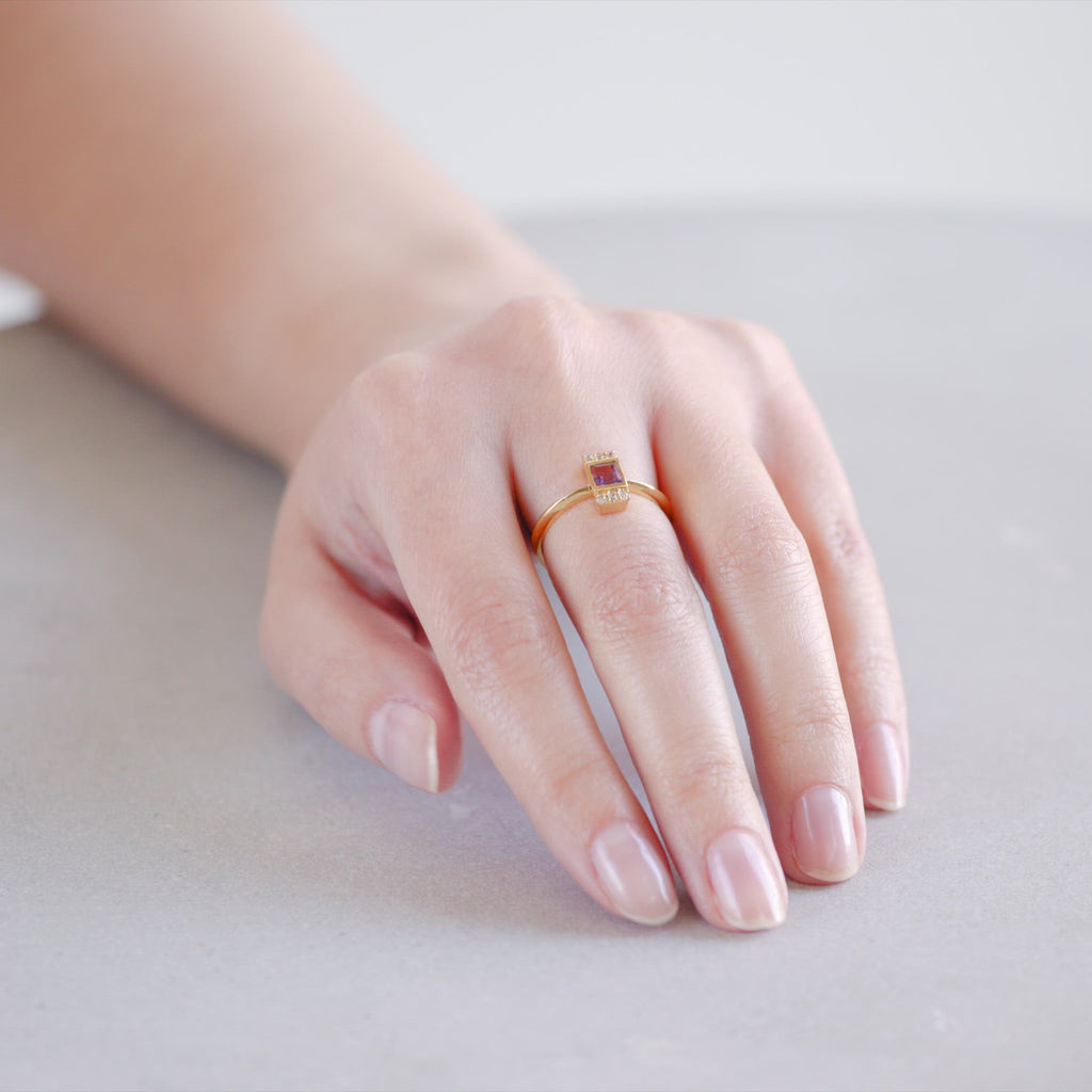 Lendorf- 18K Gold Vermeil Purple Amethyst Ring - Zafeer